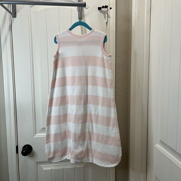 Burt's Bees 6-12 Months Sleep Sack Baby Full Zip Organic Cotton Pink Striped - Picture 4 of 9